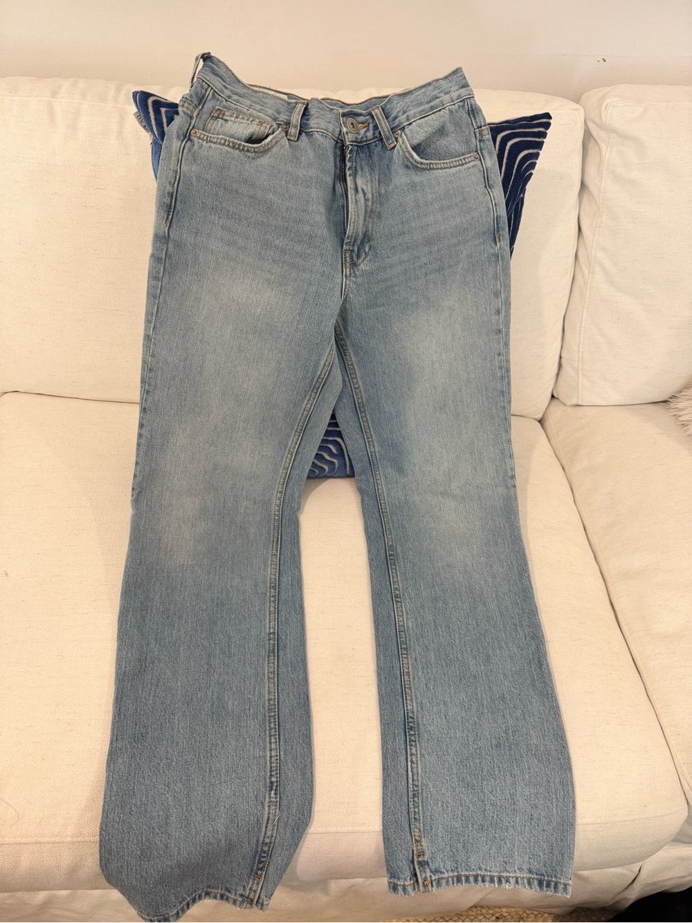 Women’s Relaxed Straight Leg Blue Denim Jeans